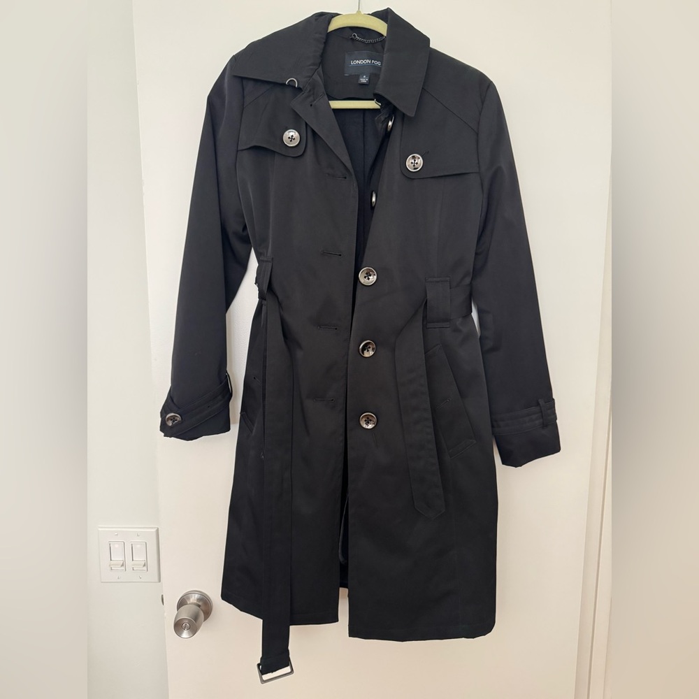 London Fog Women's Black Trench Coat